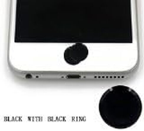 Home Button Sticker Ultra Slim Fingerprint Support Touch ID Metal Compatible with Apple iPhone/Apple iPod Touch/Apple iPad,Black-Silver BS in Saudi Arabia