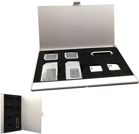 Aluminum Sim Card Case with Eject Pin, Mini Sim Card Tray Pin Eject Removal Tool Needle Opener Ejector for Smart Cell Phone 4G/5G Sim Card Nano Holder Case in Saudi Arabia