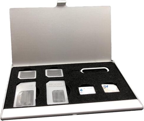 Aluminum Sim Card Case with Eject Pin, Mini Sim Card Tray Pin Eject Removal Tool Needle Opener Ejector for Smart Cell Phone 4G/5G Sim Card Nano Holder Case in Saudi Arabia