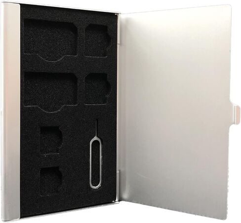 Aluminum Sim Card Case with Eject Pin, Mini Sim Card Tray Pin Eject Removal Tool Needle Opener Ejector for Smart Cell Phone 4G/5G Sim Card Nano Holder Case in Saudi Arabia