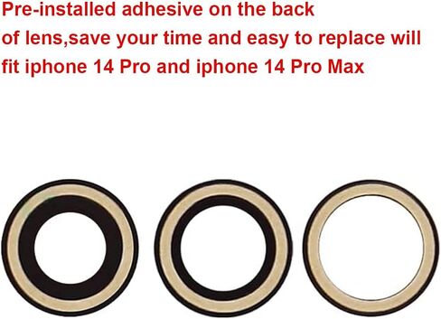 OEM Back Rear Camera Lens Glass Replacement for iPhone 14 Pro and iPhone 14 Pro Max with pre-Installed Adhesive and Reparing Toolkit in Kuwait