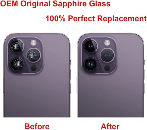 OEM Back Rear Camera Lens Glass Replacement for iPhone 14 Pro and iPhone 14 Pro Max with pre-Installed Adhesive and Reparing Toolkit in Kuwait