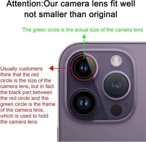 OEM Back Rear Camera Lens Glass Replacement for iPhone 14 Pro and iPhone 14 Pro Max with pre-Installed Adhesive and Reparing Toolkit in Kuwait