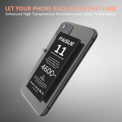 PAISUE [4600mAh] Battery for iPhone 11, Upgraded High Capacity New 0 Cycle Replacement Battery for iPhone 11 A2111 A2221 A2223 with Professional Repair Tool Kit in Saudi Arabia