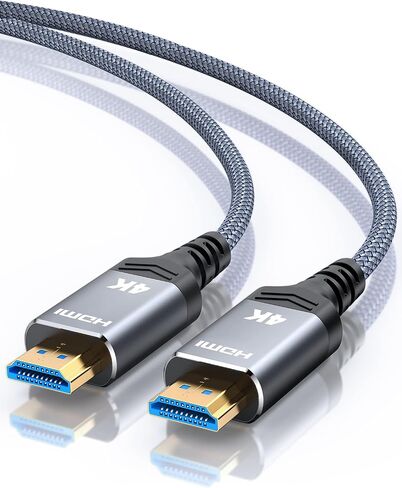 Highwings HDMI Cable 6.6 ft, 4K Ultra High Speed HDMI to HDMI Cord | HDMI 2.0, 18Gbps, 48 bit, Braided, Ethernet, ARC, 3D, HDCP 2.2, ARC, HDR, Compatible with Wall-mounted HDTV/ Monitor/ Roku in Kuwait