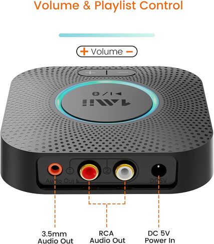 1Mii Bluetooth Receiver, HiFi Wireless Audio Adapter, Bluetooth 5.1 Receiver with 3D Surround aptX HD aptX Low Latency for Home Music Streaming Stereo System B06 Plus in Saudi Arabia