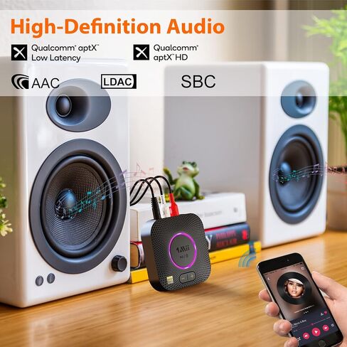 1Mii B06+ Bluetooth Receiver, Hi-Fi Wireless Audio Adapter, Bluetooth 5.3 Receiver with 3D Surround aptX HD aptX Adaptive for Home Music Streaming Stereo System in Kuwait
