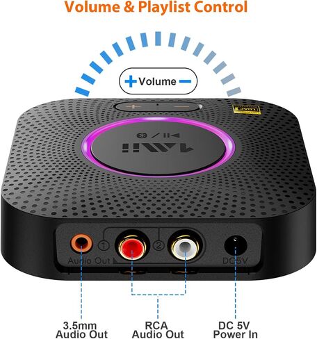 1Mii B06+ Bluetooth Receiver, Hi-Fi Wireless Audio Adapter, Bluetooth 5.3 Receiver with 3D Surround aptX HD aptX Adaptive for Home Music Streaming Stereo System in Kuwait