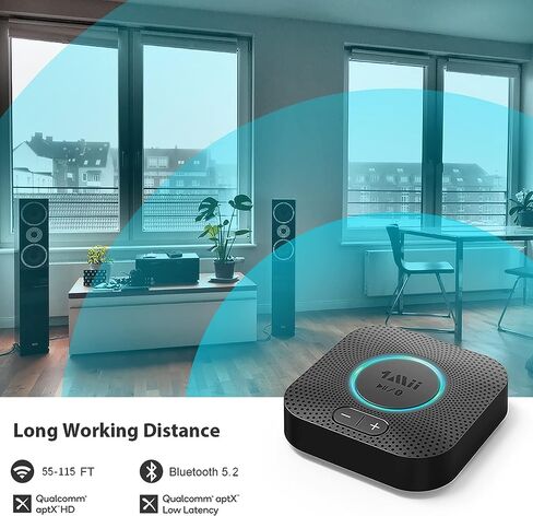 جهاز استقبال 1Mii B06S بلوتوث 5.2، محول صوت لاسلكي HiFi لنظام ستيريو منزلي مع aptX HD وزمن استجابة منخفض، التحكم في مستوى الصوت لمكبر صوت السيارة، مكبر للصوت، مع مخرجات 3.5 مم/RCA، نطاق طويل in Kuwait