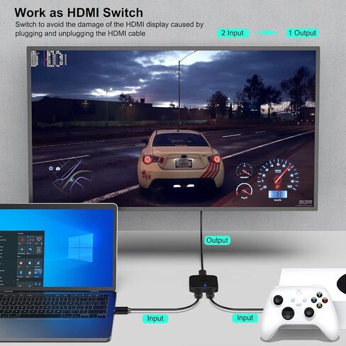 BENFEI HDMI Switch 4K@60 هرتز، محول HDMI ثنائي الاتجاه 2 مدخل 1 مخرج، 1 مدخل 2 مخرج، يدعم 4K 3D HD 1080P متوافق مع Firestick، Xbox PS4 Roku HDTV in Saudi Arabia