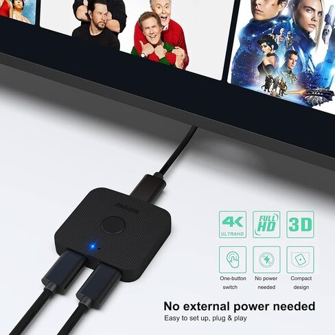 BENFEI HDMI Switch 4K@60 هرتز، محول HDMI ثنائي الاتجاه 2 مدخل 1 مخرج، 1 مدخل 2 مخرج، يدعم 4K 3D HD 1080P متوافق مع Firestick، Xbox PS4 Roku HDTV in Saudi Arabia