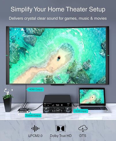 محول Kinivo HDMI 5 في 1 خارج 4K 60 هرتز (HDR 10، سرعة عالية 18 جيجابت في الثانية، جهاز تحكم عن بعد بالأشعة تحت الحمراء، HDCP2.2، Dolby Vision، VRR) - محول 550BN متوافق مع Roku، PS5، Xbox، Apple TV، Nintendo Switch 2، صندوق الكابل in Kuwait