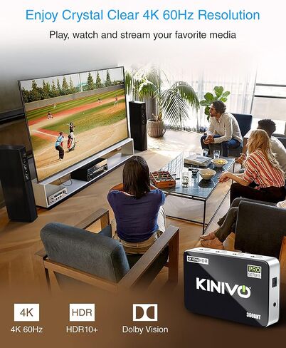 محول Kinivo HDMI 5 في 1 خارج 4K 60 هرتز (HDR 10، سرعة عالية 18 جيجابت في الثانية، جهاز تحكم عن بعد بالأشعة تحت الحمراء، HDCP2.2، Dolby Vision، VRR) - محول 550BN متوافق مع Roku، PS5، Xbox، Apple TV، Nintendo Switch 2، صندوق الكابل in Kuwait
