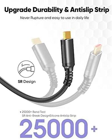 كابل HDMI Snowkids 8K@60 2.1 3.3FT/1M، 48 جيجابت في الثانية عالي السرعة 8K60 4K120 144 هرتز سلك HDMI مضفر HDR/eARC/3D HDCP 2.2&2.3 متوافق مع Roku TV/PS5/HDTV/Blu-ray in Kuwait