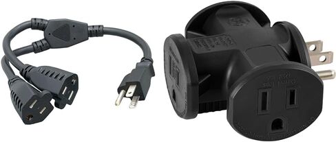 Power Cord Extension and GE 3-Outlet Extender T-Shaped Adapter Bundle in Saudi Arabia