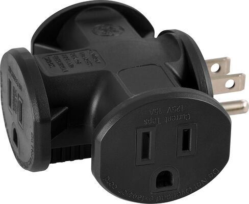 Power Cord Extension and GE 3-Outlet Extender T-Shaped Adapter Bundle in Saudi Arabia