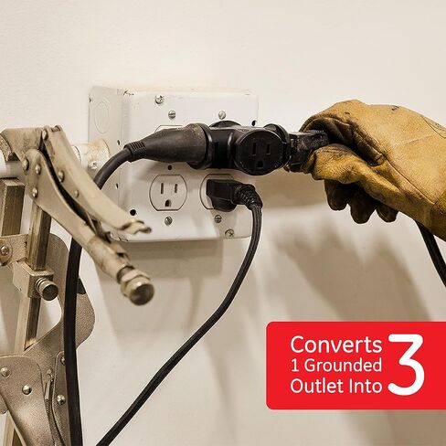 Power Cord Extension and GE 3-Outlet Extender T-Shaped Adapter Bundle in Saudi Arabia