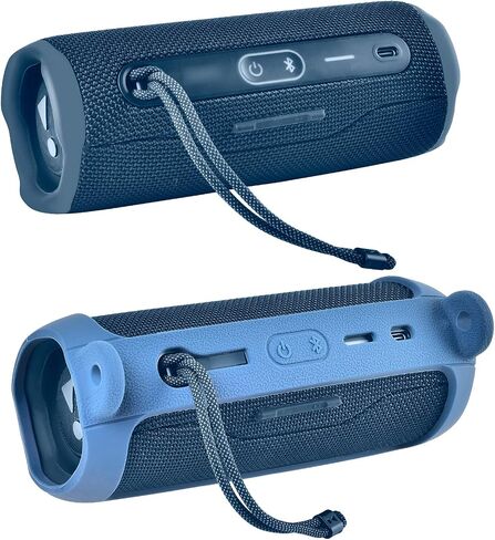 Comecase Silicone Case for JBL FLIP 6 Waterproof Portable Bluetooth Speaker | Shoulder Strap, Carabiner, Travel, Outdoor, for Gel Soft Skin Rubber Cover, Bluetooth Speaker Rubber Sleeve, Case Only, Black in Kuwait
