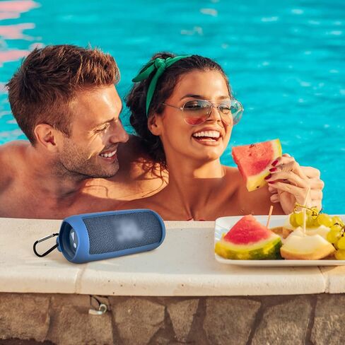 Comecase Silicone Case for JBL FLIP 6 Waterproof Portable Bluetooth Speaker | Shoulder Strap, Carabiner, Travel, Outdoor, for Gel Soft Skin Rubber Cover, Bluetooth Speaker Rubber Sleeve, Case Only, Black in Kuwait