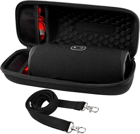 Hard Travel Case for JBL Charge 4/ Charge 5 Waterproof Bluetooth Speaker. Carrying Storage Bag Fits Charger and USB Cable - Blue+Inside Blue (Case Only) in Saudi Arabia