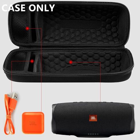 Hard Travel Case for JBL Charge 4/ Charge 5 Waterproof Bluetooth Speaker. Carrying Storage Bag Fits Charger and USB Cable - Blue+Inside Blue (Case Only) in Saudi Arabia