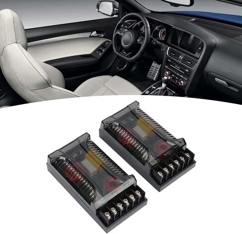 2Pcs Car Audio Passive Crossover, 2 Way Car Audio Crossover Overcurrent Protection Universal Heat Dissipation Speaker Frequency Divider in Saudi Arabia