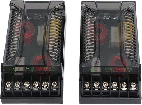 2Pcs Car Audio Passive Crossover, 2 Way Car Audio Crossover Overcurrent Protection Universal Heat Dissipation Speaker Frequency Divider in Saudi Arabia