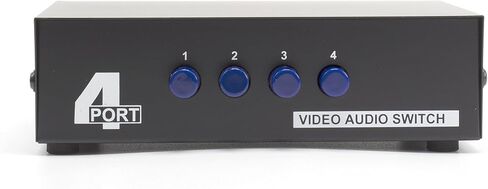 THE CIMPLE CO 2 Way AV Switch - 2 Input 1 Output RCA Selector Switch for Composite Audio and Video - Switcher Box - includes RCA Composite Cable (Black) in Saudi Arabia