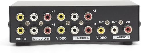THE CIMPLE CO 2 Way AV Switch - 2 Input 1 Output RCA Selector Switch for Composite Audio and Video - Switcher Box - includes RCA Composite Cable (Black) in Saudi Arabia