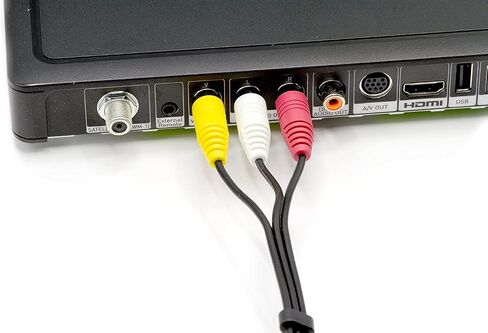 THE CIMPLE CO 2 Way AV Switch - 2 Input 1 Output RCA Selector Switch for Composite Audio and Video - Switcher Box - includes RCA Composite Cable (Black) in Saudi Arabia