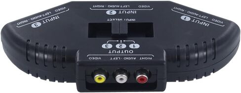Fosmon A1602 RCA Splitter with 3-Way Audio, Video RCA Switch Box + RCA Cable for Connecting 3 RCA Output Devices to Your TV in Saudi Arabia