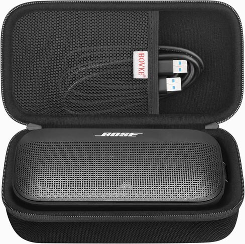 BOVKE Hard Travel Speaker Case for Bose New SoundLink Flex Speaker (2nd Gen) / Bose SoundLink Flex Bluetooth Portable Speaker, Mesh Pocket for Bose Speaker Charger, Charging Cables, Blue Dusk in Kuwait
