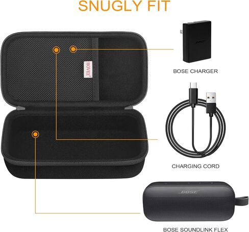 BOVKE Hard Travel Speaker Case for Bose New SoundLink Flex Speaker (2nd Gen) / Bose SoundLink Flex Bluetooth Portable Speaker, Mesh Pocket for Bose Speaker Charger, Charging Cables, Blue Dusk in Kuwait