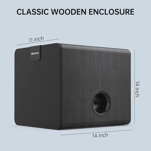 مضخم صوت يعمل بالطاقة من BESTISAN مقاس 8 بوصات، بقدرة تصل إلى 150 وات، وصوت جهير عميق لا يصدق، وإعداد سهل مع أنظمة المسرح المنزلي، أسود in Kuwait