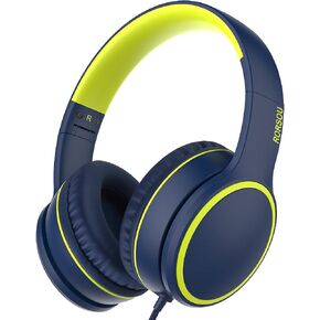 R10 Kids Headphones Over-Ear with Microphone, Lightweight Folding Stereo Bass Headset with 1.5M No-Tangle Cord, Portable Wired Headphones for Smartphone Tablet Computer MP3 / 4 (Black) in Saudi Arabia