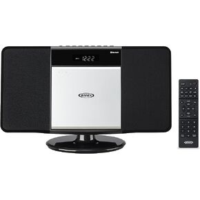Jensen® JBS-300 Home Bluetooth Stereo Shelf Music System Speakers with MP3 CD Player Wall Mountable Digital AM-FM Radio, USB Port - Remote Included - Black Limited Edition in Saudi Arabia