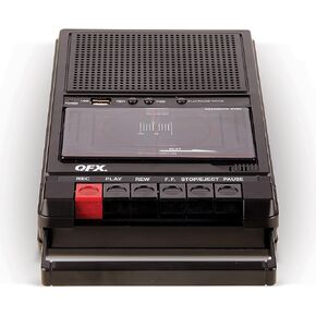 QFX RETRO-39 Portable Shoebox Tape Recorder, Analog Cassette Tape Deck with USB 2.0, Built-in Microphone, 3.5" Bluetooth Speaker in Kuwait