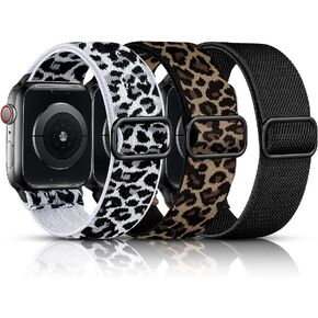 DaQin 3 Pack Stretchy Solo Loop Compatible with Apple Watch Bands for Men 49mm 46mm 45mm 44mm 42mm, Soft Nylon Braided Elastic Strap for iWatch Band Series 11 10 9 8 7 6 5 4 3 SE Ultra 3 Ultra 2 Ultra in Saudi Arabia