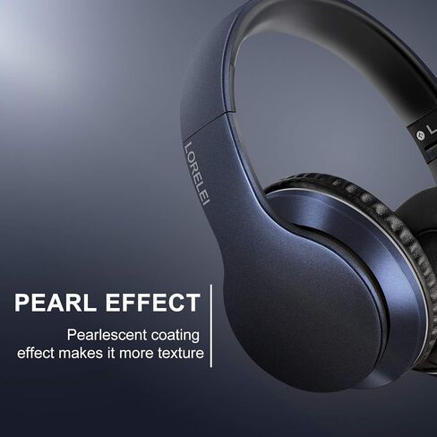 LORELEI X6 Over-Ear Wired Stereo Bass Headphones with Microphone, Lightweight, Foldable & Portable with 1.45M No-Tangle for Smartphone, Tablet, MP3/4, Space Black in Kuwait