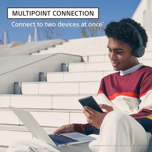 Sony WH-CH520 Wireless On-Ear Bluetooth Headphones with Microphone, Black | Comfortable Lightweight Design, Up to 50 Hrs Battery with Quick Charging, Multipoint Connection, Clear Calls, Swivel design in Saudi Arabia