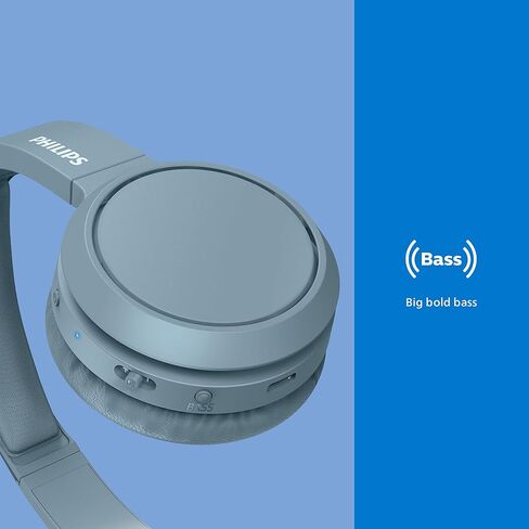 PHILIPS H4205 On-Ear Wireless Headphones with 32mm Drivers and BASS Boost on-Demand, Blue in Kuwait