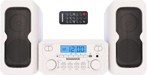 Magnavox MM435M-SL نظام رف مضغوط للأقراص المضغوطة مكون من 3 قطع مع راديو ستيريو FM رقمي وتقنية Bluetooth اللاسلكية وجهاز تحكم عن بعد باللون الفضي | شاشة LCD | متوافق مع منفذ AUX | نسخة 2022 | in Kuwait