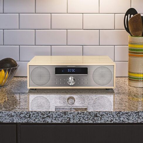 Crosley CR3501A-WA Fleetwood Bluetooth FM Clock Radio and CD Player, Walnut in Saudi Arabia