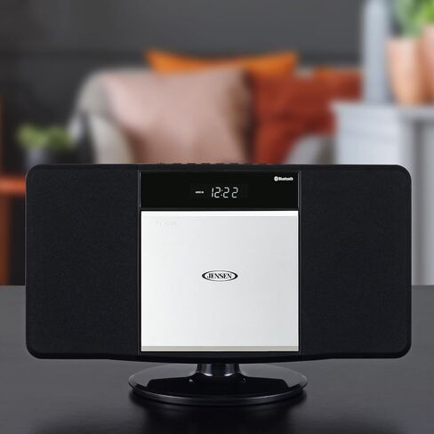 Jensen JBS-300 نظام موسيقى ستيريو بلوتوث حديث للمنزل مع مشغل CD/MP3/WMA ومنفذ USB للبث اللاسلكي لتشغيل MP3 | ستيريو AM/FM رقمي (جهاز تحكم عن بعد) (إصدار محدود) in Kuwait