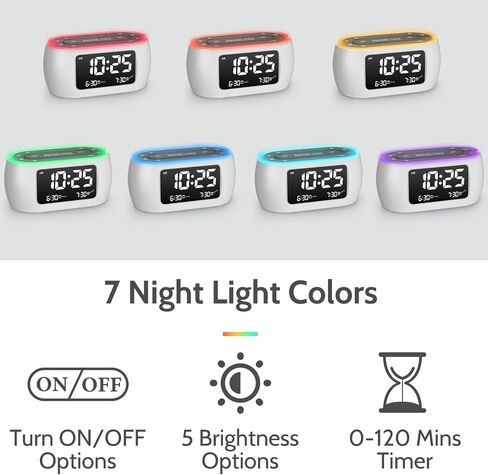 HOUSBAY Digital Alarm Clock Radio for Bedrooms with Night Light | Phone-Free Wake-Up with Dual Alarm, FM Radio for Favorite Stations, Small Radio Clock for Bedside, Battery Backup in Kuwait