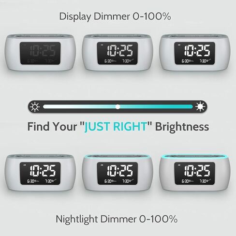 HOUSBAY Digital Alarm Clock Radio for Bedrooms with Night Light | Phone-Free Wake-Up with Dual Alarm, FM Radio for Favorite Stations, Small Radio Clock for Bedside, Battery Backup in Kuwait