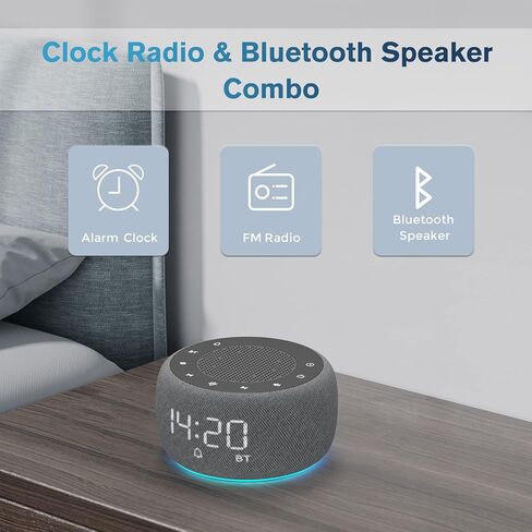 BUFFBEE Bluetooth Speaker Alarm Clock with FM Radio - High Fidelity Sound, Full Range Dimmer, Plugged in Alarm Clock Radio for Bedroom in Saudi Arabia