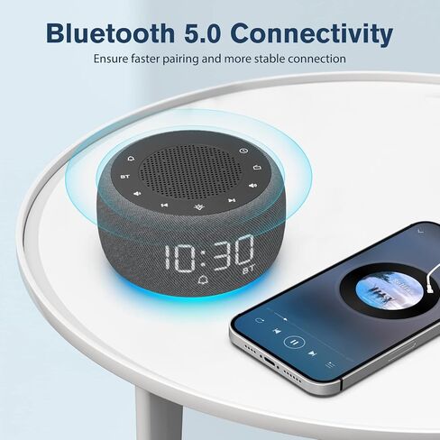 BUFFBEE Bluetooth Speaker Alarm Clock with FM Radio - High Fidelity Sound, Full Range Dimmer, Plugged in Alarm Clock Radio for Bedroom in Saudi Arabia