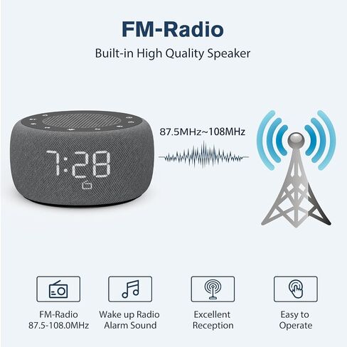 BUFFBEE Bluetooth Speaker Alarm Clock with FM Radio - High Fidelity Sound, Full Range Dimmer, Plugged in Alarm Clock Radio for Bedroom in Saudi Arabia
