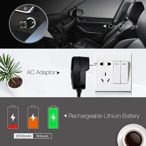 DBPOWER 11.5" Portable DVD Player, 5-Hour Built-in Rechargeable Battery, 9" Swivel Screen, Support CD/DVD/SD Card/USB, Remote Control, 1.8 Meter Car Charger, Power Adaptor and Car Headrest (Black) in Kuwait